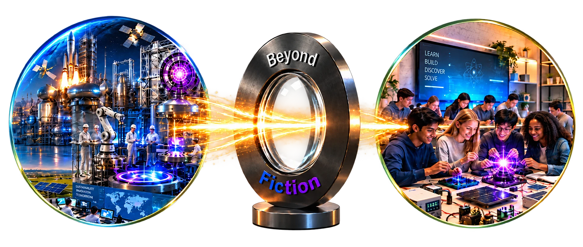 Beyond Fiction lens connecting industry innovation with student discovery